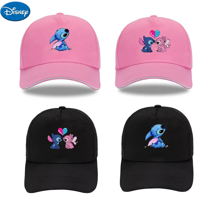 Disney Stitch Baseball Caps Cartoon Print Peaked Cap Summer Outdoor Sun Protection Sunshade Hats Boys Girls Couple Fashion Caps