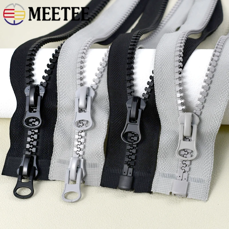 8# 60-500cm Resin Zipper Double Sliders Zippers Open-End Long Zip For Sewing Down Jacket Tent Garment Repair Kit DIY Accessories