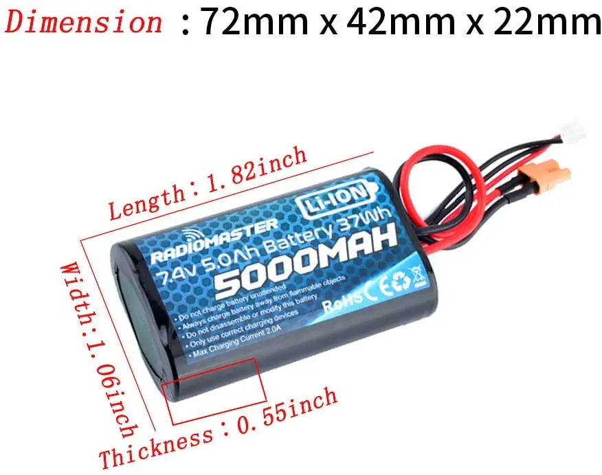 thumbnail image 2 of RadioMaster 2S 7.4V 5000mah 37wh RadioMaster TX16S Remote Control... 2 of 9