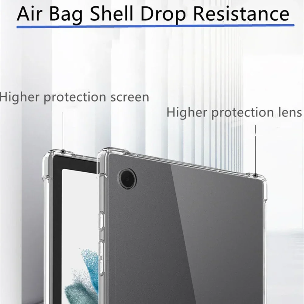 para Samsung Galaxy Tab a8 10.5 2023 Sm-x200 Sm-x205 Case Tpu Silicone Airbag Capa Transparente Fundas para Galaxy a8 Sm-x200 X205 - Imagem 4