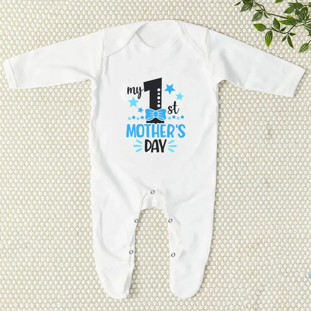 My 1st Mother's Day Newborn Sleepsuit Romper Baby Bodysuit Infant Body Long Sleeve Jumpsuit Boys Girls Infant Mothers Day Outfit baby clothes baby sleepsuit