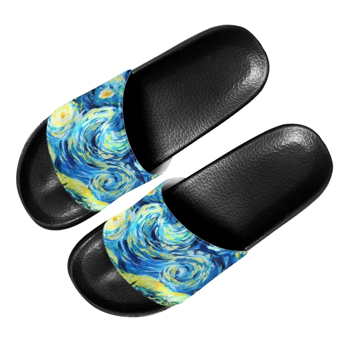 

Van Gogh Starry Sky Art Print Summer Slippers for Women Home Bathroom Non-Slip Slip On Slippers Couples Outdoor Beach Sandals