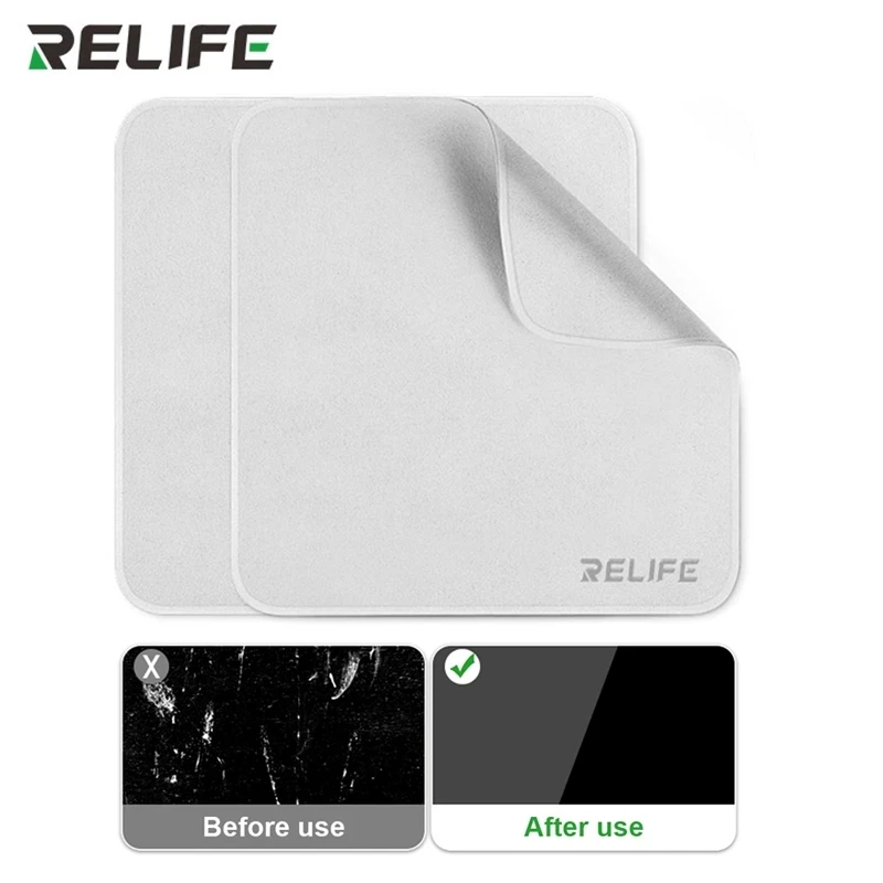 RELIFE RL-045C 극세사 더블 레이어 폴리싱 천, 휴대폰 컴퓨터 태블릿 LCD 스크린 청소 도구