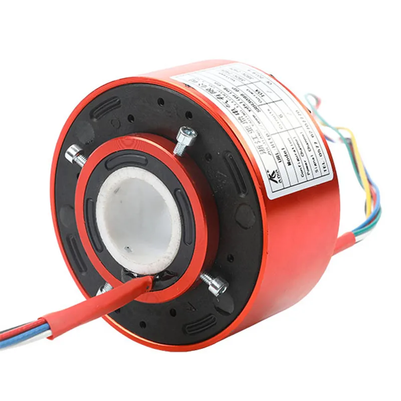 

Hole Dia.30mm Hollow Shaft Slip Ring 6 Channels 10A Rotary Joint Slipring Connector Diameter 99mm Through Hole Bore Slipring