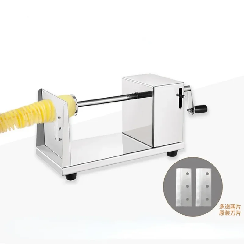 Manual Spiral Potato Cutting Machine, Household Vegetable and Fruit Slicer, Stainless Steel Potato Shredder Accessories
