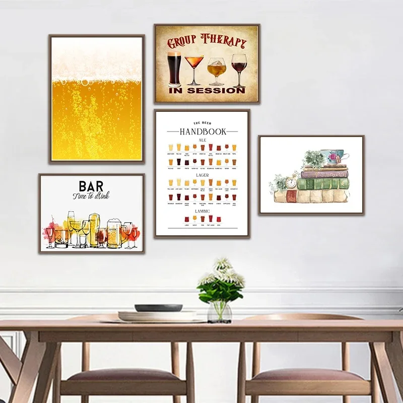 

Плакат с изображением руководства по пиву, художественные принты, декор для кухни, руководство по пиву, Картина на холсте, Настенная картина, декор для ресторана, бара
