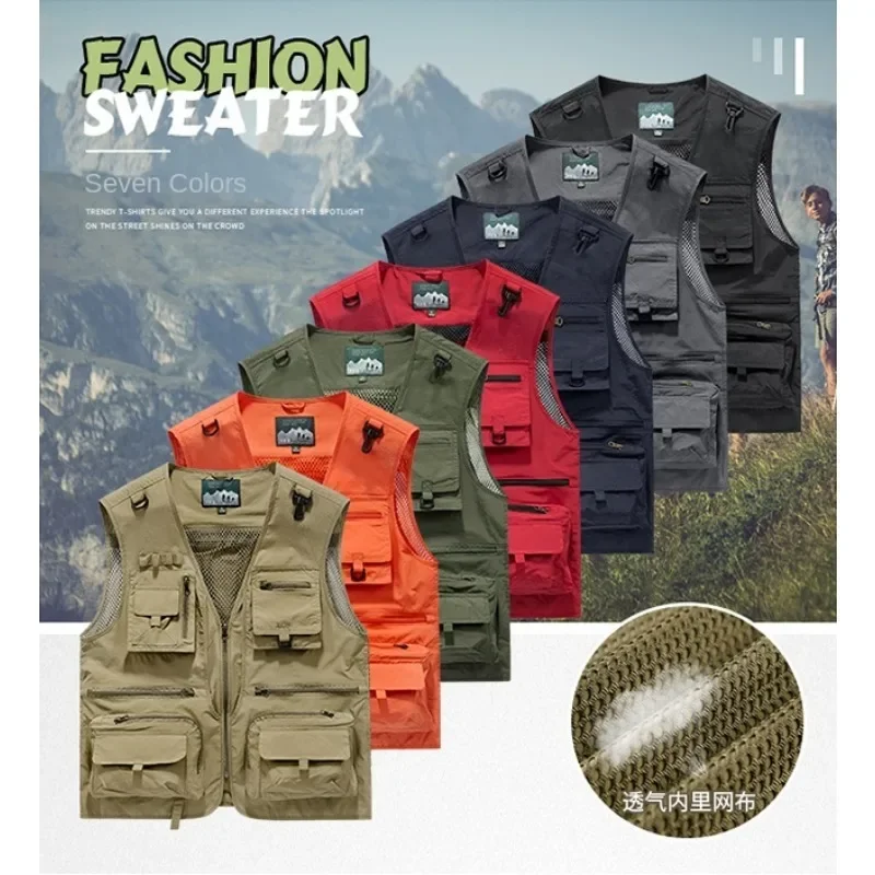 Sleeveless Jacket Denim Vest Waterproof Safety Men Industrial Fishing Clothing Hunting Work Windbreaker Cowboy Man Luxury Men's