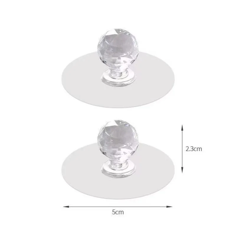 Door Handles Cabinet Handles 2/10pcs Transparent Crystal Drawer Handle Acrylic Punch-free Cabinet Self-adhesive Door Knobs