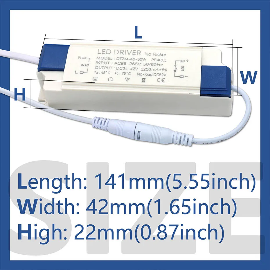 Description Picture 3 of itemLED Driver 40-50W 1200mA AC 110V 220V to DC 24V 36V 42V Lighting Transformer Panel Light Ceilling Lamp Power Supply Adapter