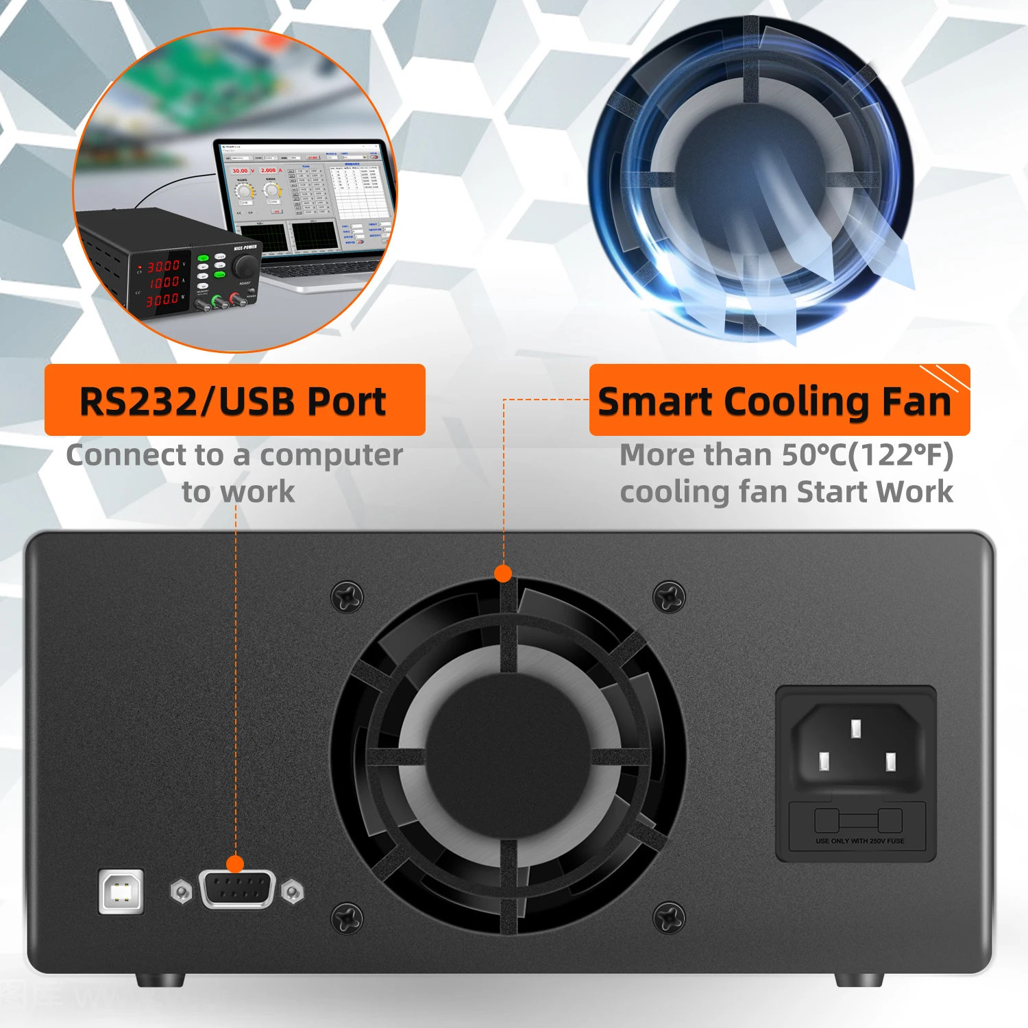 NICE-POWER RS232 Programmable LAB Power Supply 200V 300V DC Adjustable Laboratory Maintenance Workbench 30V 10A Edit Stored Data - 3