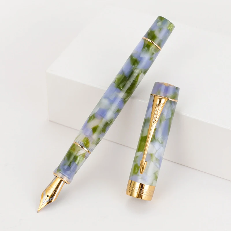 Jinhao 100 Centennial Acrylic Fountain Pen Marble Color Pen F Nib Converter Business Office & School Novelty Writing Pens