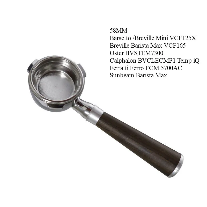 58mm 3 Ears Coffee Bottomless Portafilter Filter Holder For GeviE020DE Barsetto/Oster Xpert brew/Breville Mini Max Machine