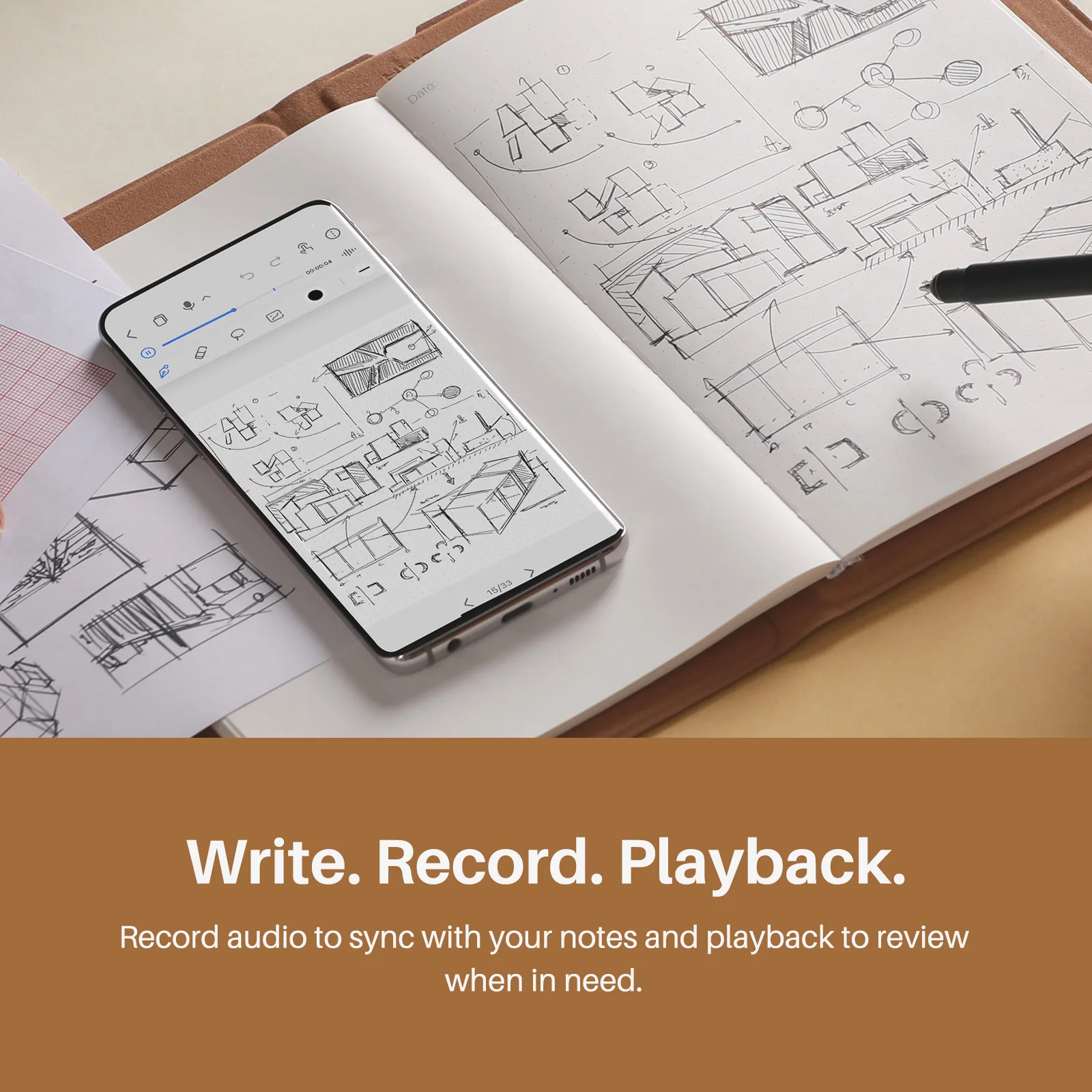Huion Note Smart Notebook Writing Pad Digital Notepad Bluetooth 5.0 for Note-taking Sketching for Android/iOS/Win/macOS/Linux 5