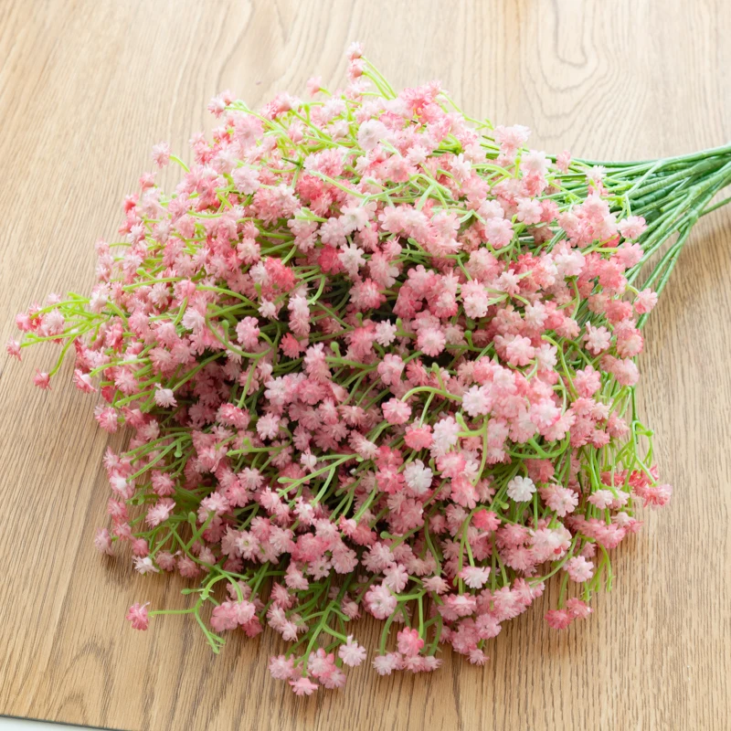 

3pcs Long Branch Artificial Gypsophila Wedding Decoration Bouquet Plastic Fake Plant Home Living Room Balcony DIY Craft Flower