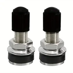 Universal Motorcycle Wheel Tubeless Valve Set with Dust Cap, 32mm (2 - Pack) (2pcs)