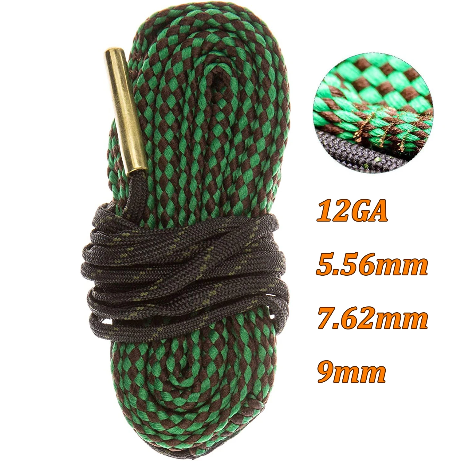 Hunting Gun Bore Cleaner .22 Cal.223 Cal.38 Cal& 5.56mm 7.62mm 12GA Gun Cleaning Kit Tool Rifle Pistol Shotgun Barrel Clean Rope