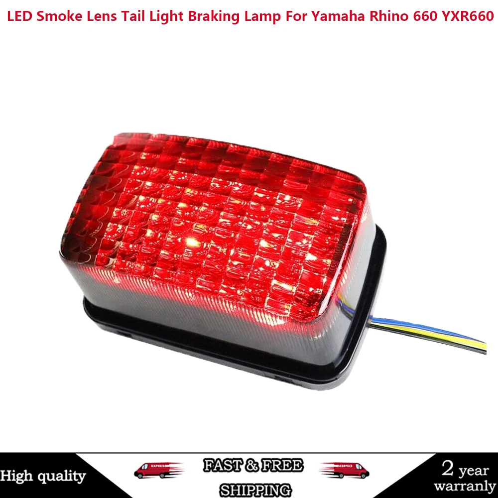 

LED Smoke Lens Tail Light Braking Lamp Fit For Yamaha Rhino 660 YXR660 2004-2007