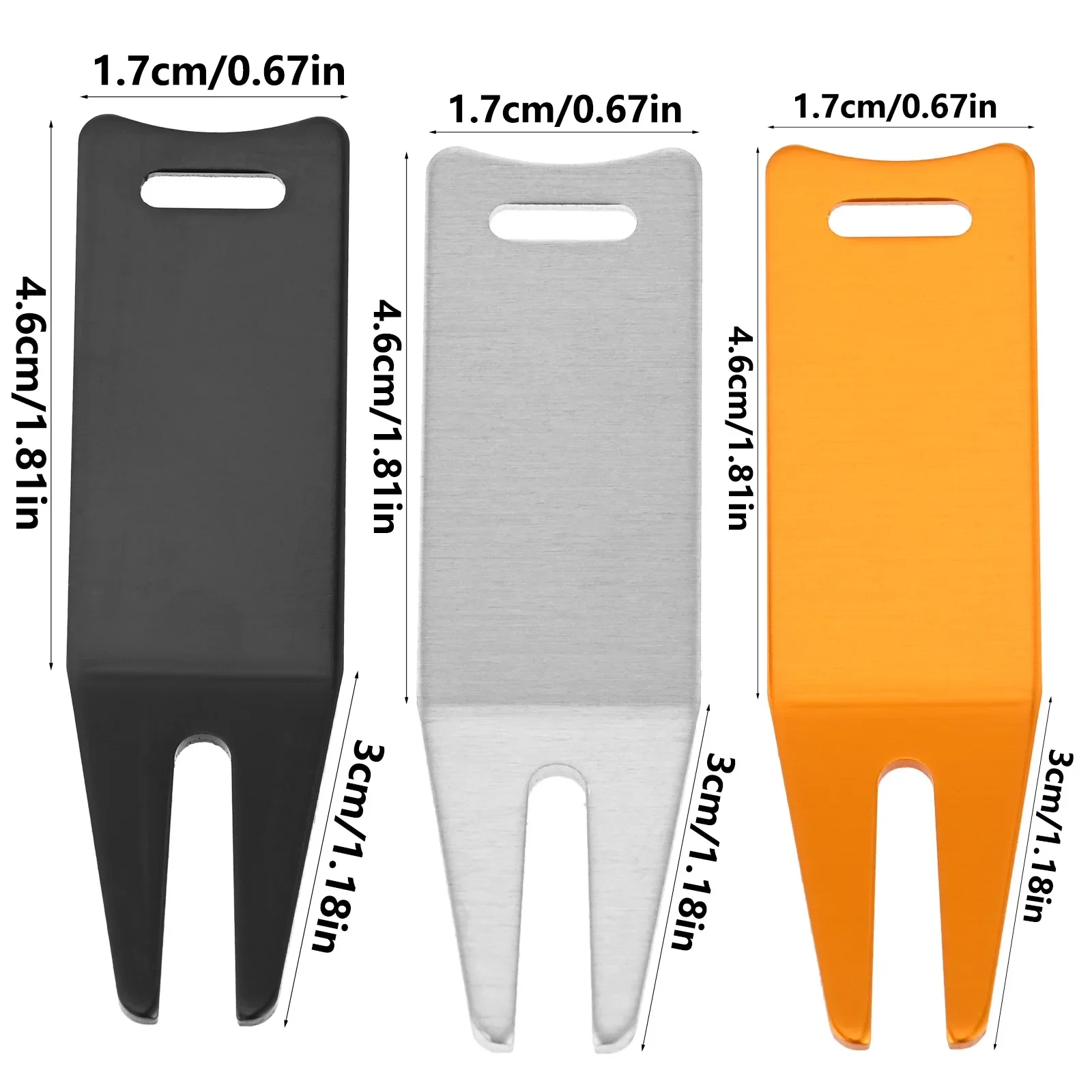 8Pcs Aluminum Alloy Bending Golf Divot Repair Tool Ball Marker Putting Fork Pitch Groove Cleaner Tools Lawn Maintaining Fixing 6