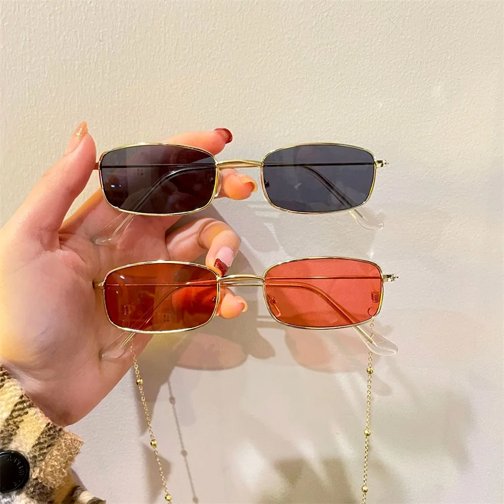 Fashion Retro Small Square Frame Sunglasses For Women Men Rectangle Sun Glasses Summer UV Protection Shades Vintage Eyewear