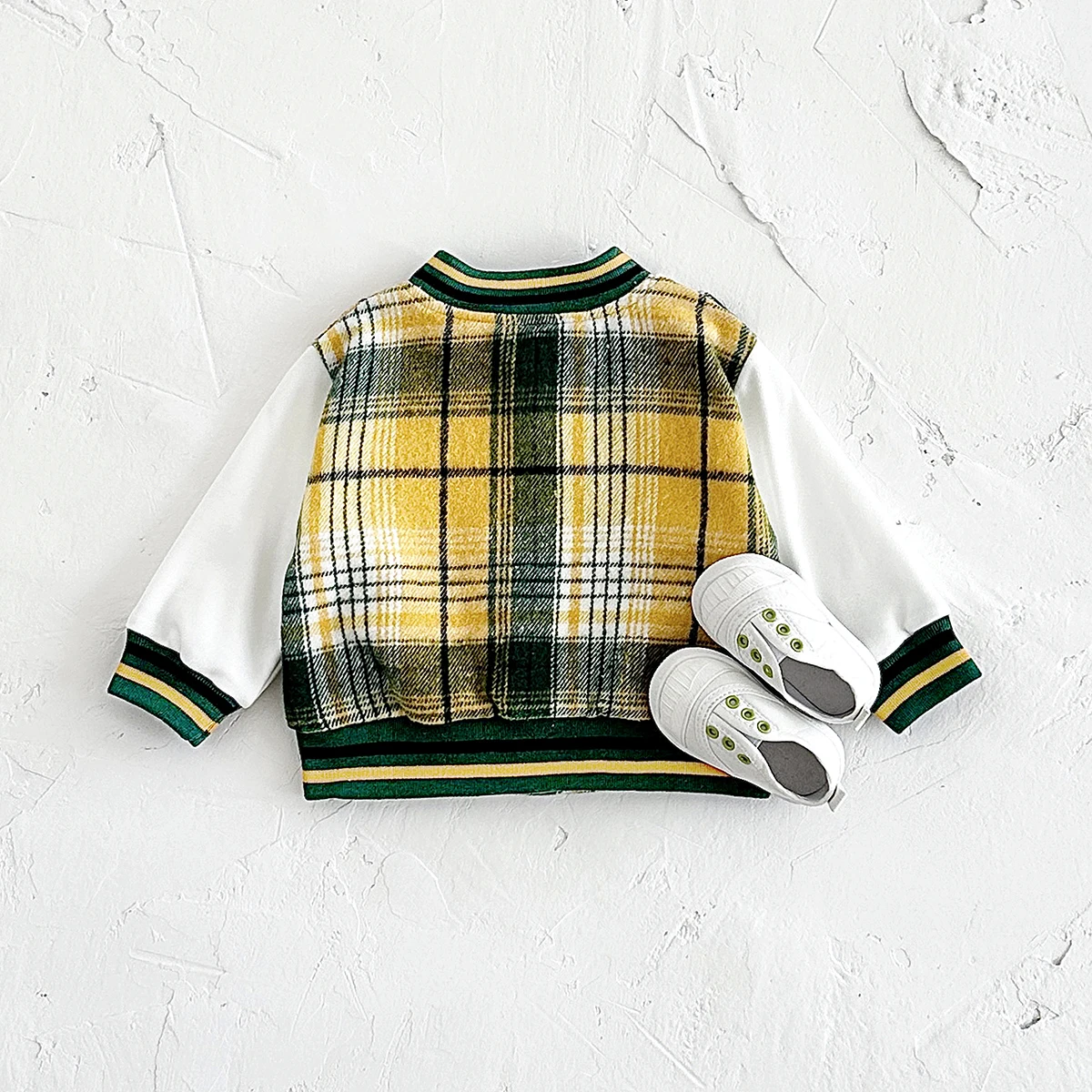 0-3Y Winter Fashion Baby Boy Coat Cotton Baseball Jacket Plaid Thick Top Toddler Kids Button Coat Girls Warm Sport Clothes