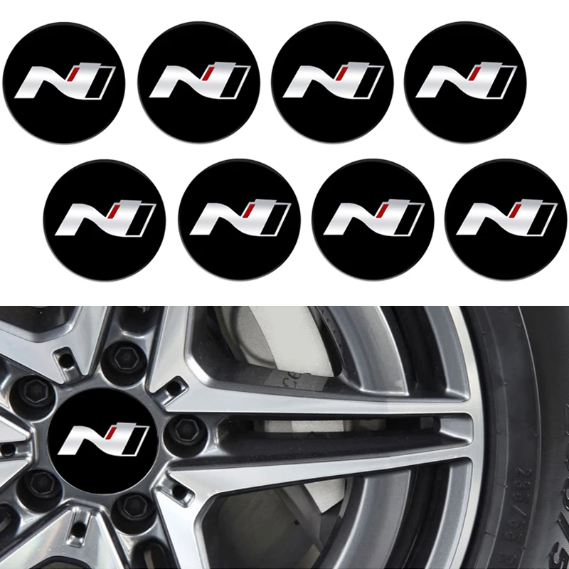 4 Pz/Set 56Mm N N Line Car Wheel Center Stickers Coprimozzo Decalcomania Per Hyundai N Line I30 I20 Sonata Accent Tucson Elantra Veloster