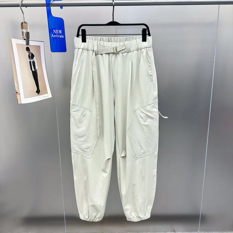 thumbnail image 1 of Pantalones de trabajo nuevos de primavera/verano, pantalones largos de trabajo con bolsillos y lazo a la moda para hombre, 1 of 5