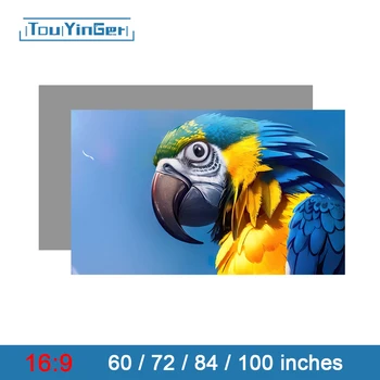 Schermo per Proiettore Riflettente ad Alta Luminosità Touyinger 16:9, 60 72 84 100 120 130 Pollici, Schermo in Tessuto per Espon BenQ XGIMI