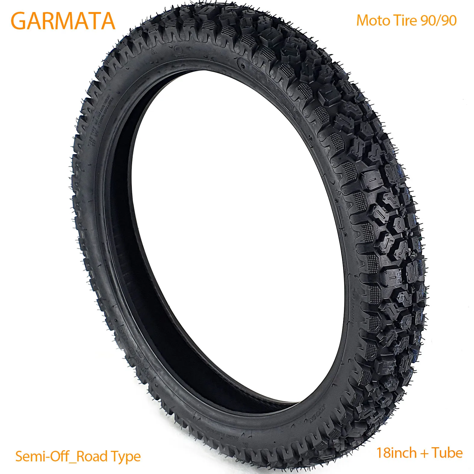 

Moto Tire 90/90 18inch + Tube/ Semi-Off_Road Type