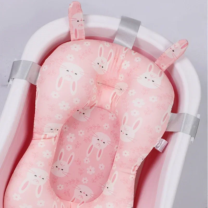 Baby Shower Bath Tub Pad Non-Slip Newborn Bathtub Mat Safety Nursing Foldable Support Comfort Body Cushion Mat Pillow Cartoon 2