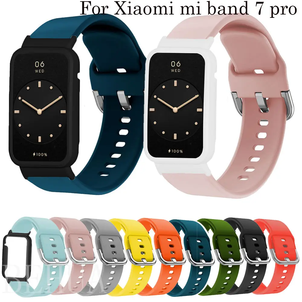 

Silicone Strap For Xiaomi Mi Band 7 Pro SmartWatch WristBand for Miband 7 Pro Watchband Sport Bracelet Band Accessories + case