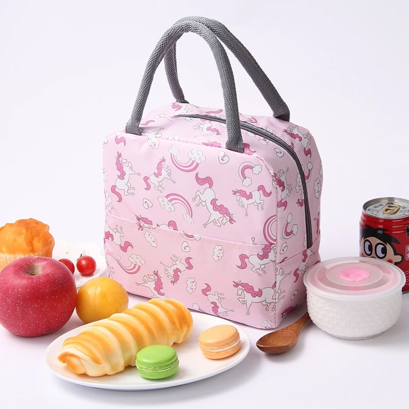 BYMONDY Multiple Color Ice Box Cooler Bags Thick Aluminum Foil Thermal Food Door Bag for Women Work Children School Lunch Bags
