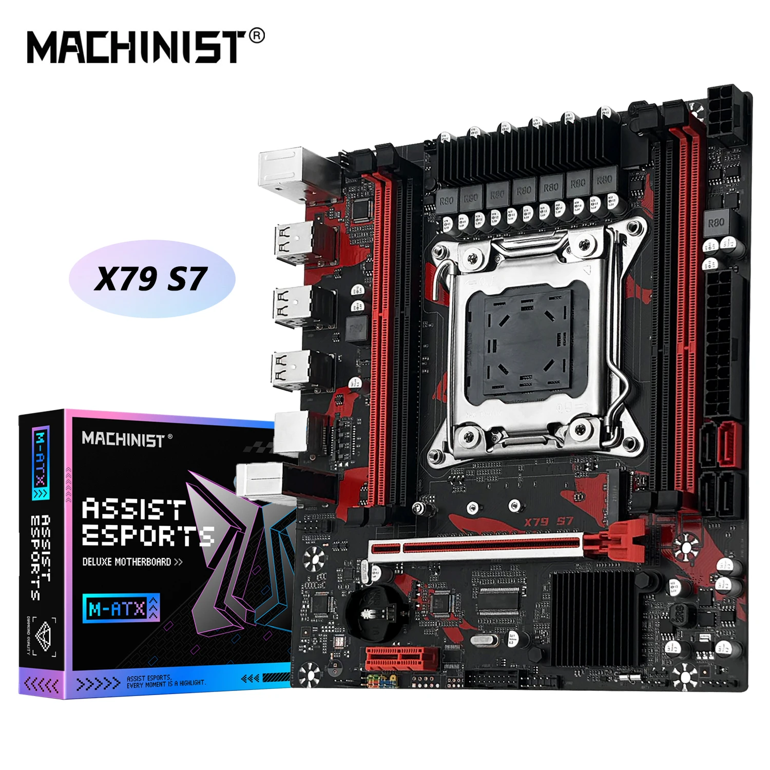 Carte M&egrave;Re X79 LGA 1356 DDR3 32 GB ECC RAM NVME M.2 Mini DTX Kit De Carte M&egrave;Re Avec Processeur