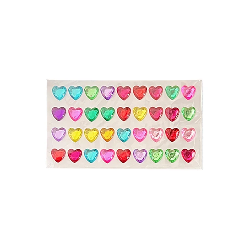 3D Crystal Heart Shining Stickers for DIY Crafts and Journaling