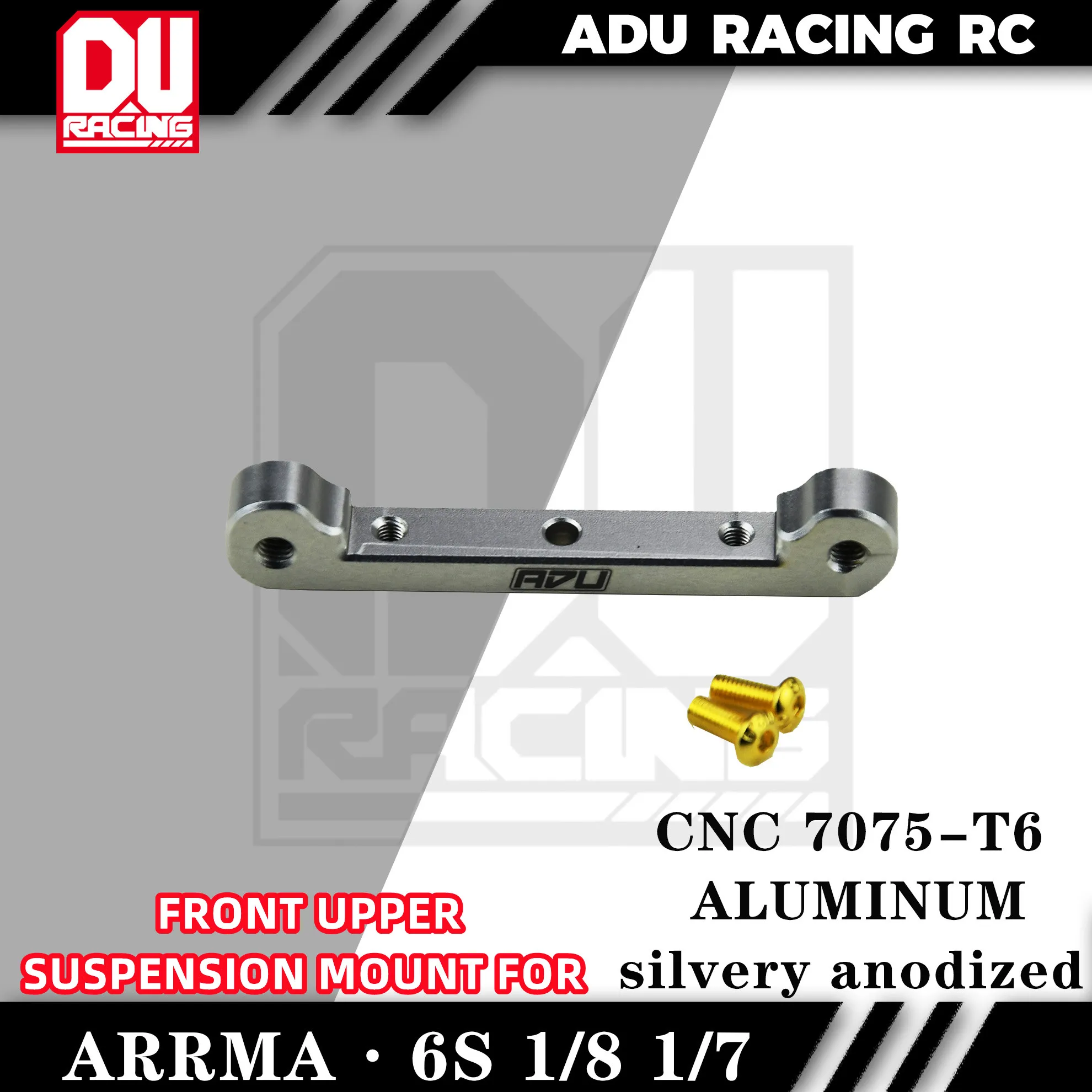 【Top-Rated Product】 ADU RACING 7075-T6 ALU FRONT UPPER SUSPENSION MOUNT FOR ARRMA 6S 1/8 AND 1/7 V6