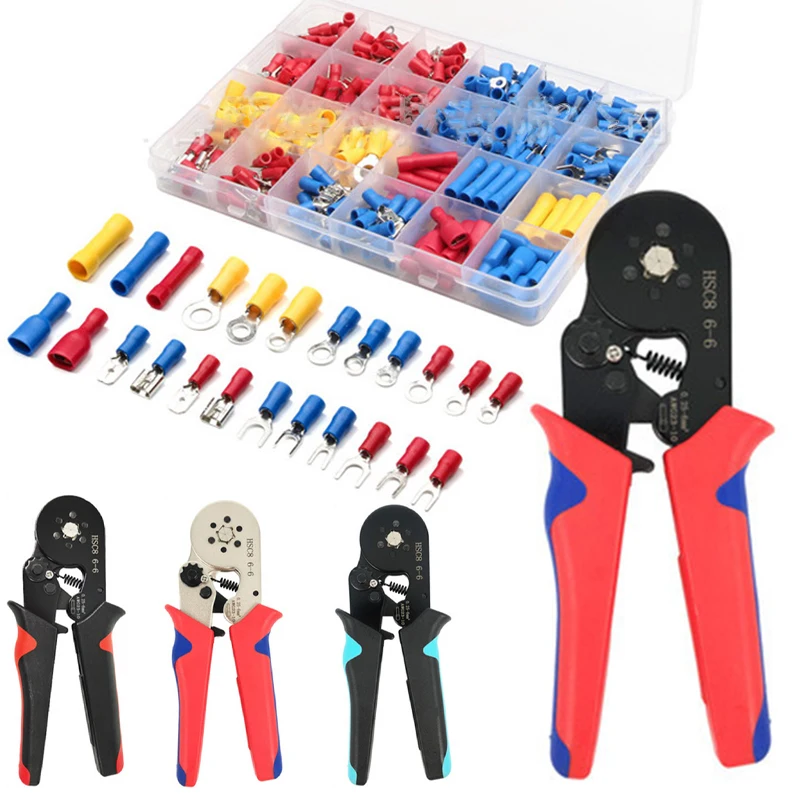 

Crimping Pliers Tubular Terminal Hand Tools HSC8 6 - 6A 0.25 - 10mm2 Electrical Mini Wire Ferrule Clamp Kit