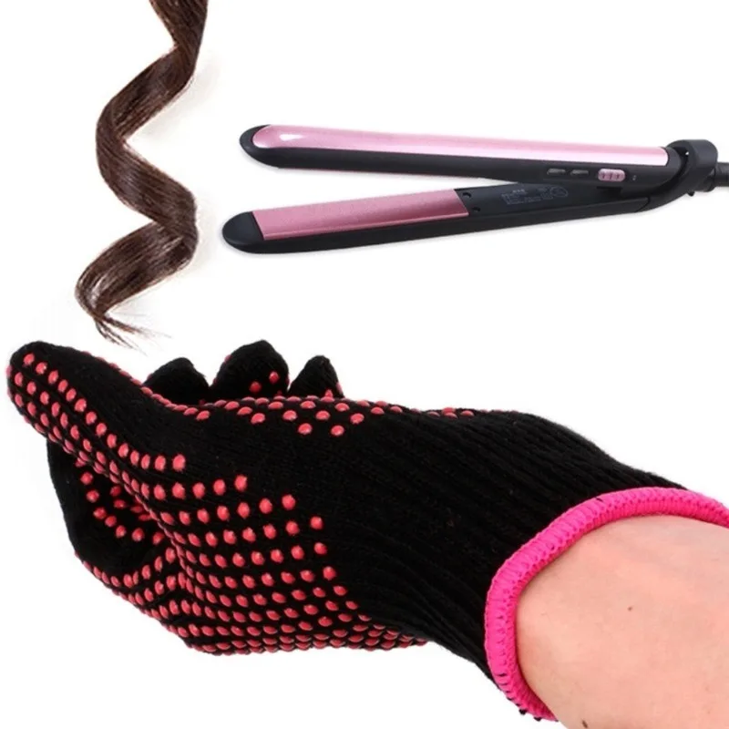 Hair Styling Tool Double-sided Hair Straightener Curling Tong Hairdressing Heat Resistant Finger Gloves Hair Salon Tools