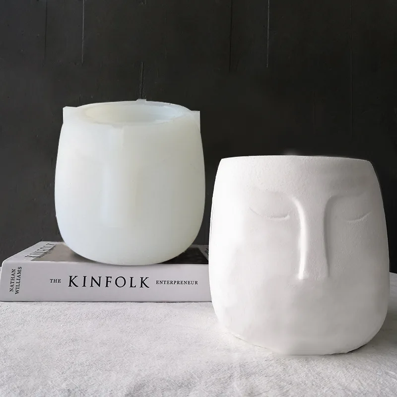 

AT0150 Resin flower pot mold crystal drop glue silicone mold DIY Nordic style creative portrait face mold