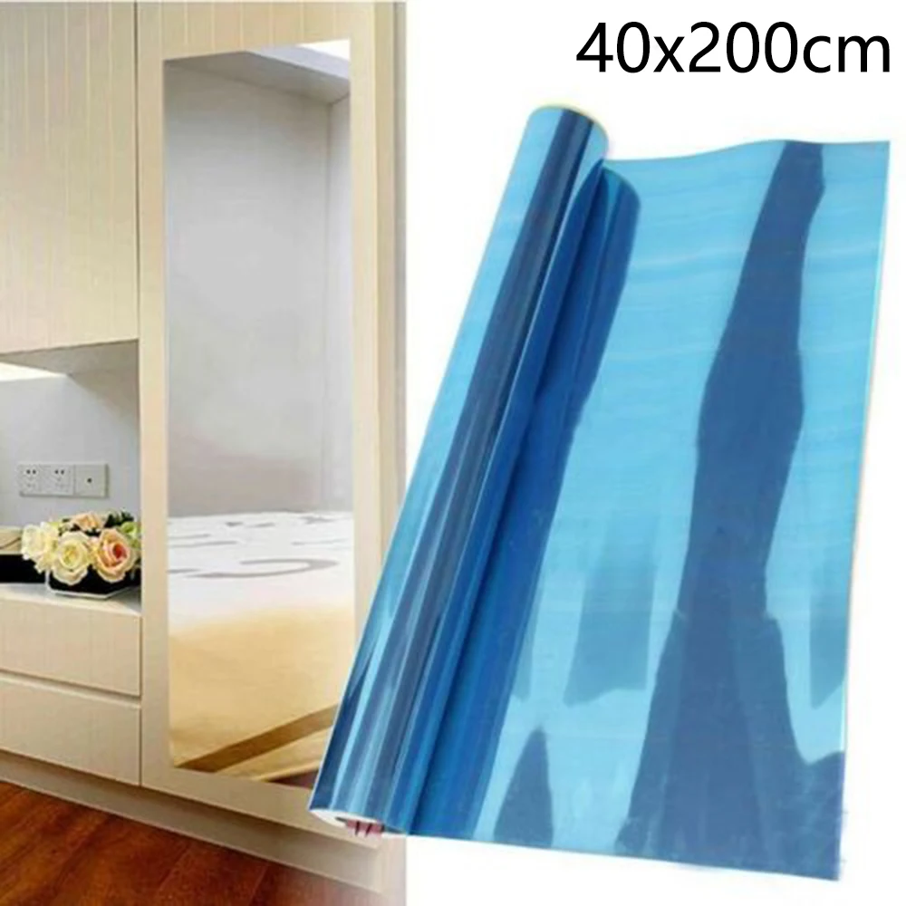 Description Picture 2 of itemAcrylic DIY Mirror Tile Wall Sticker Decoration Stickers Rectangle Bathroom Decor 100/200CM Makeup Mirror Tile Decal