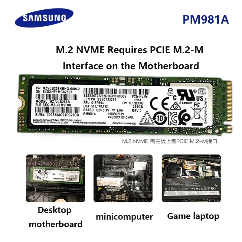 SAMSUNG SSD M.2 2280 PM9A1 PM981A 256GB 512GB NVMe M.2 NVMe