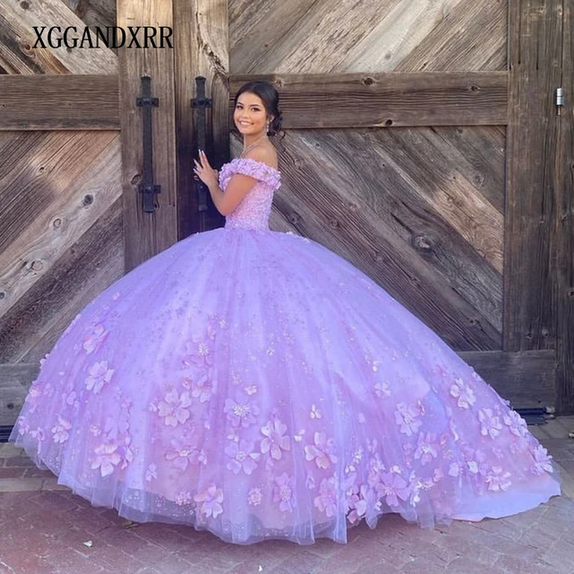 Vestido de quinceañera púrpura con escote Corazón, elegante vestido de  baile largo violeta, fiesta de cumpleaños y graduación, flores dulces, 15 y  16 años, 2023 - AliExpress