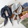 Small Flower Triangle Scarf Women Cotton Linen Scarves All-match Decorative Shawl Korean Version Shawl for Ladies Neckerchief 2