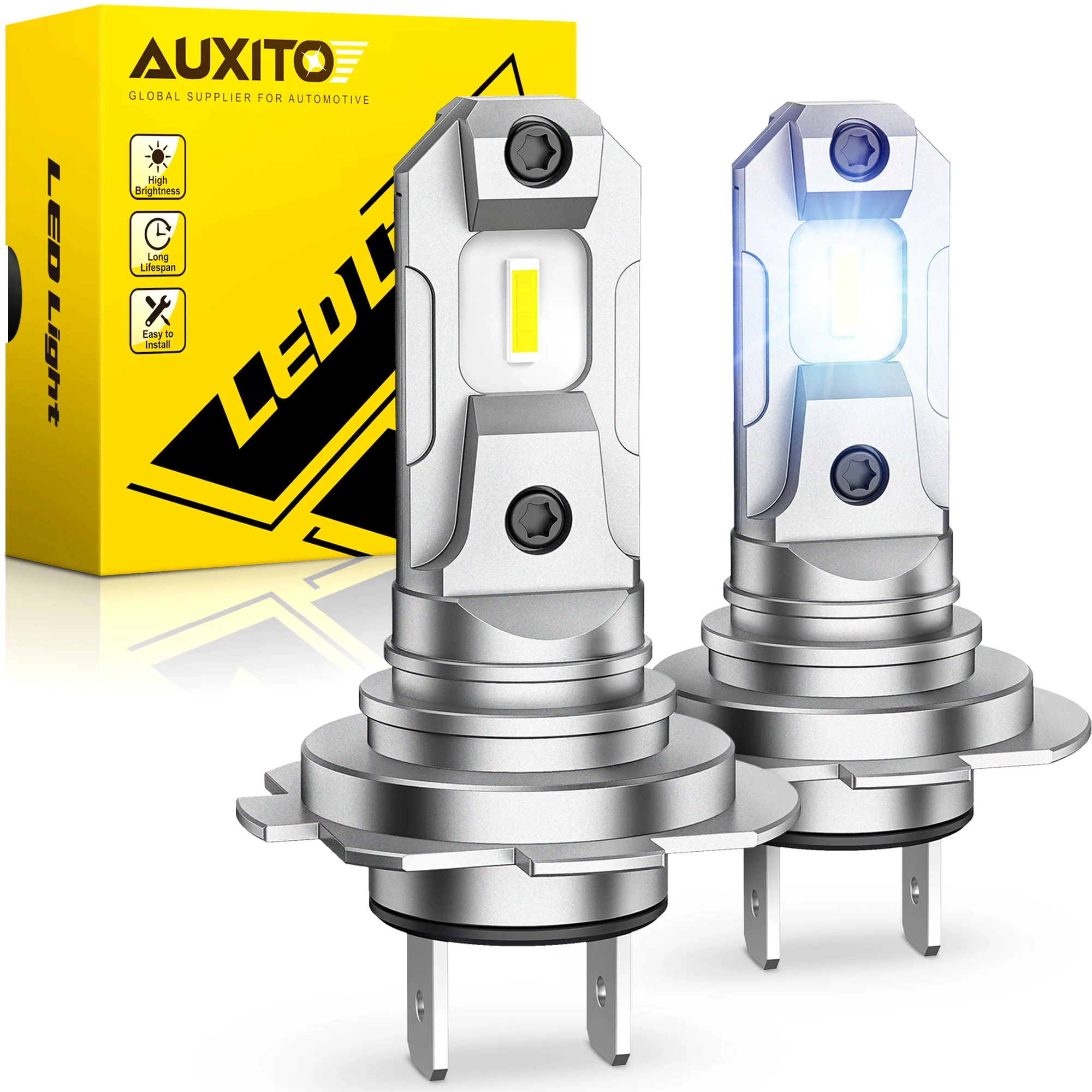 AUXITO H7 LED Headlight Bulb 360 H7 LED Light Canbus Fanless