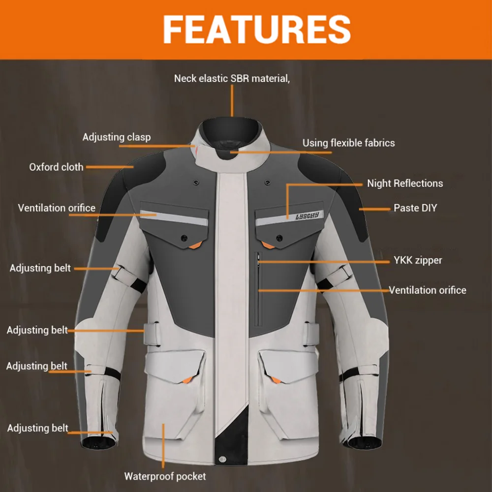 LYSCHY Cold-proof Motorcycle Jacket Pants Suit Waterproof Winter Men Motorbike Riding Jacket Protective Gear Armor Clothing motorcycle jacket motorcycle armor motorcycle clothing