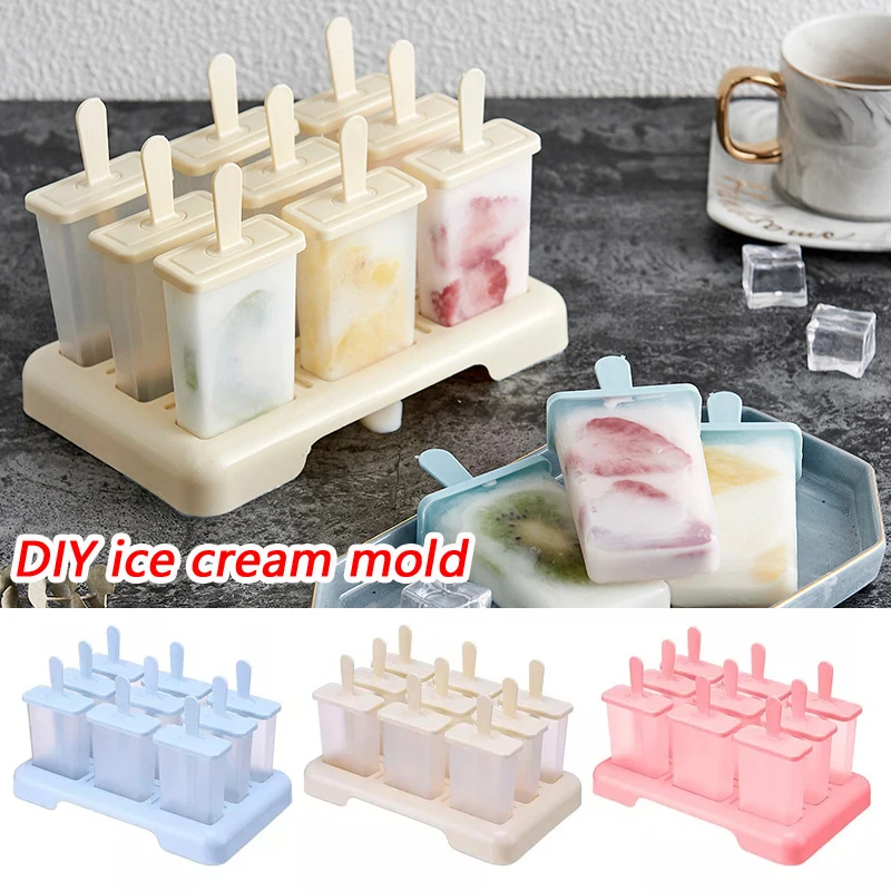 

9PCS Bagged Ice Cream Machine Mold DIY Popsicle Mold Self-made Frozen Yogurt Ice Box Maker Homemade Ice Lolly Tools With Lids