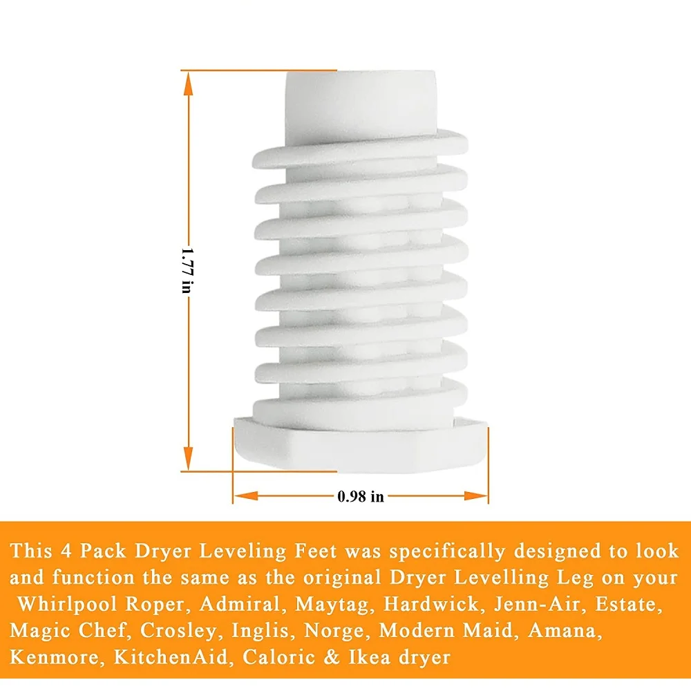 Dryer Filter 4PCS 49621 PS1609293 Dryer Leveling Leg Feet W10823505 AP4295805 PS1609293 EAP1609293 Compatible With Whirl-Pool