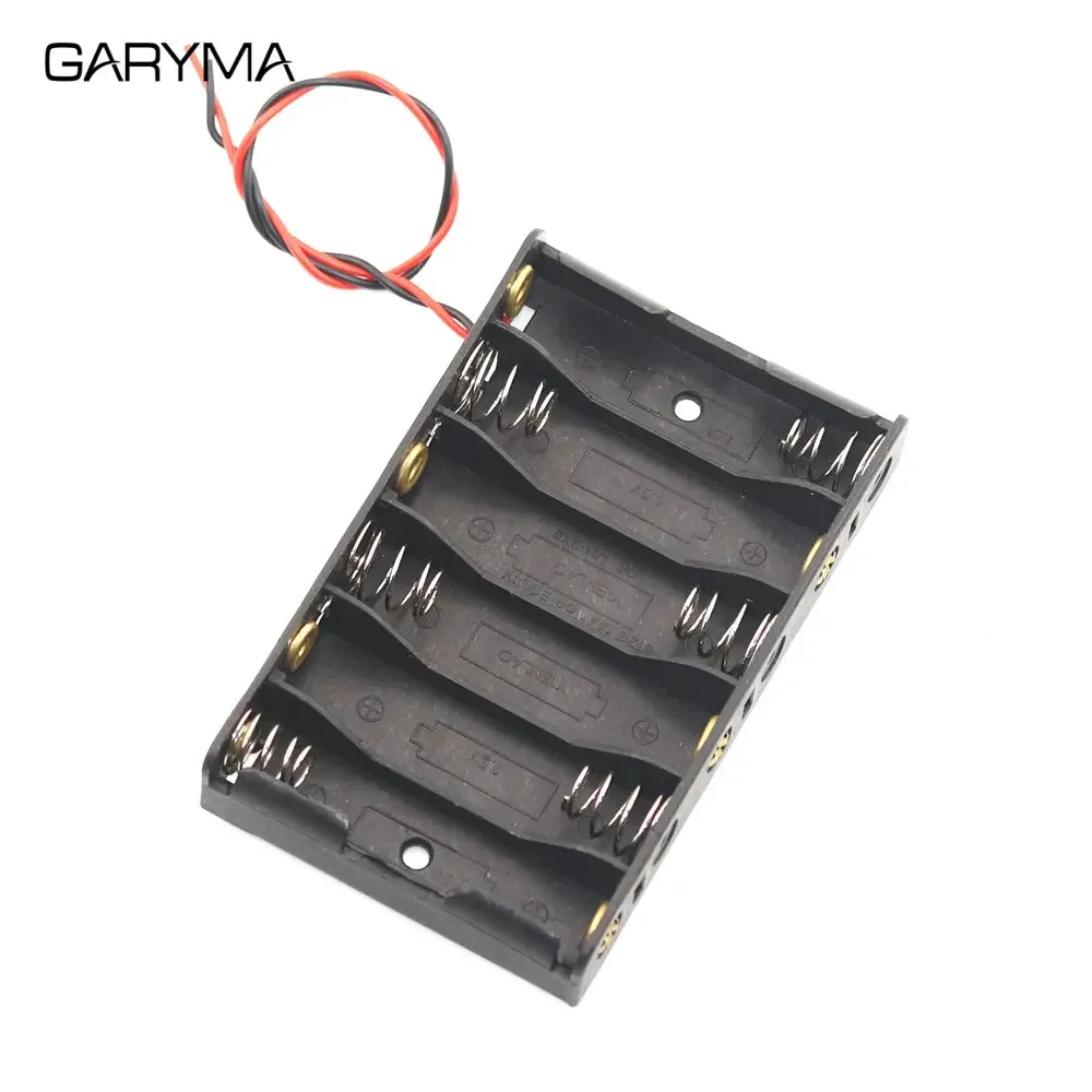 Multi-Slot AA Battery Storage Case with DIY Leads - Black