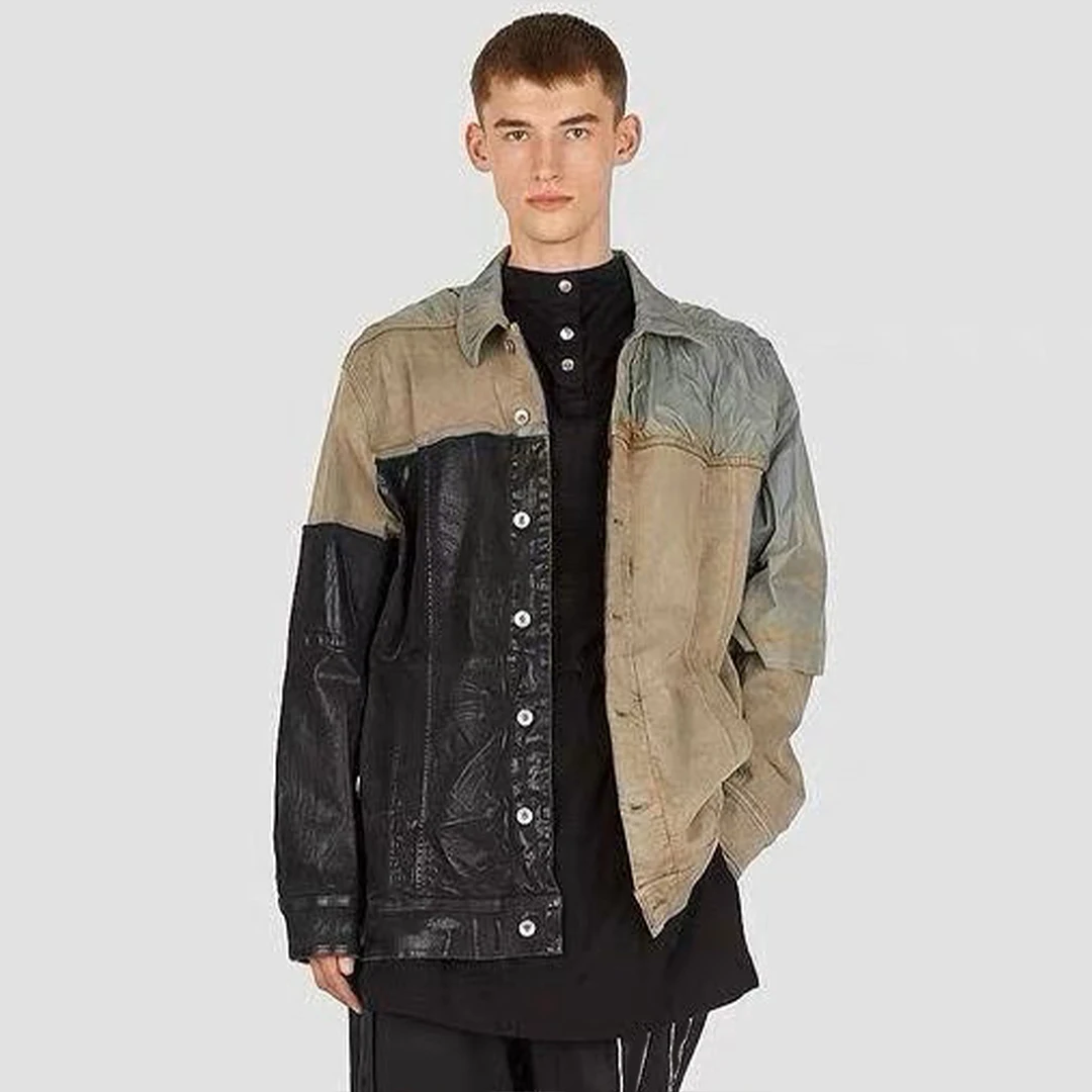 

Мужская весенне-осенняя модная однобортная джинсовая куртка NIGO с отложным воротником и длинными рукавами, пальто Ngvp # nigo7945