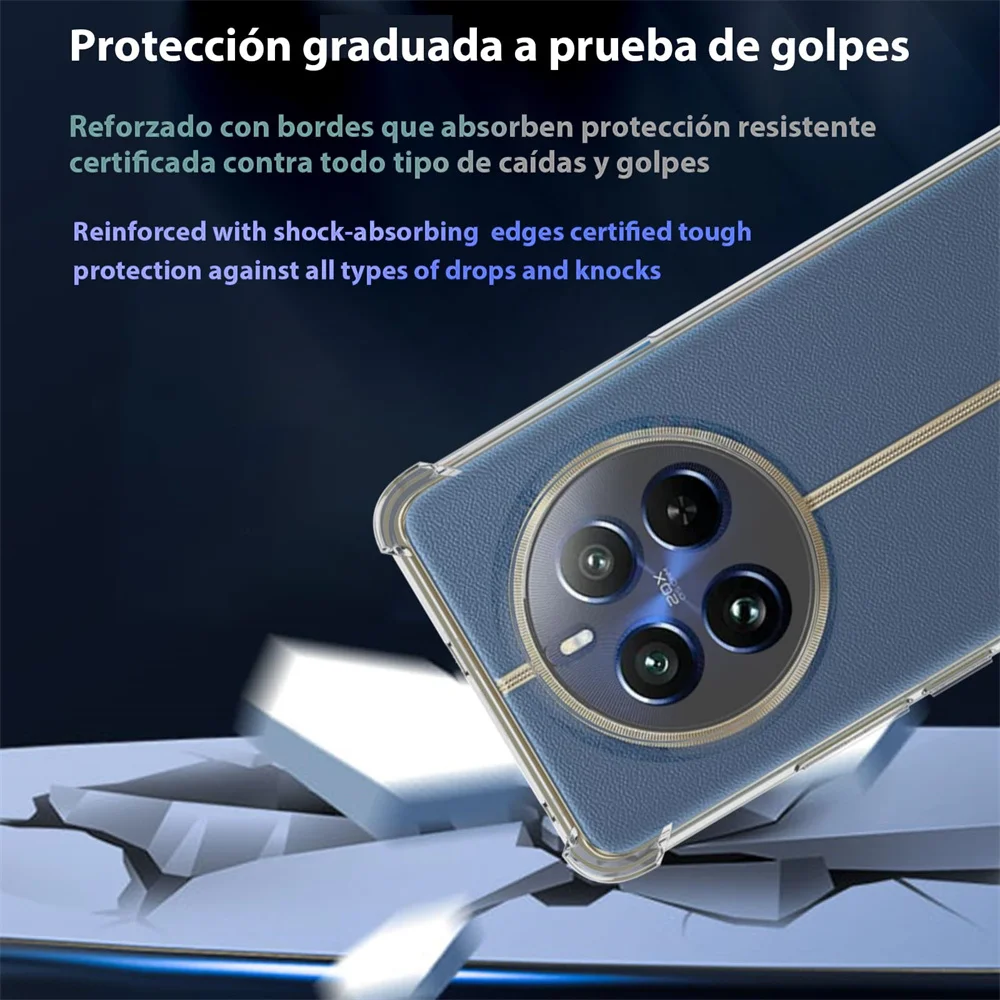HAOYE Cover per OPPO Realme 14 Pro+ Plus 5G, Custodia in TPU a gradiente Colori, [Rinforzare la con Angoli] Custodia Trasparente Silicone Morbida