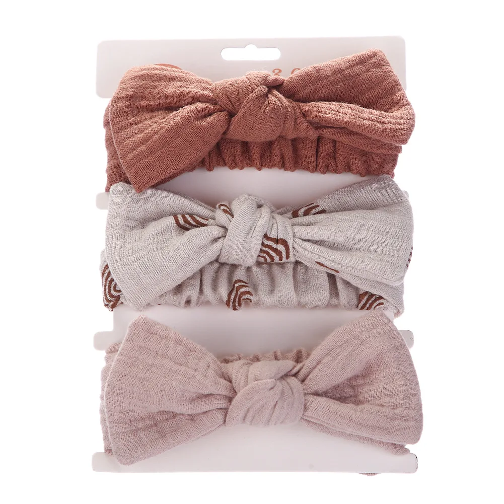 best Baby Accessories 3pcs Baby Girls Headband Set Bow Knot Head Wrap Bandage Kids Toddlers Headwear Hair Band Infant Baby Newborn Hair Accessories custom baby accessories Baby Accessories