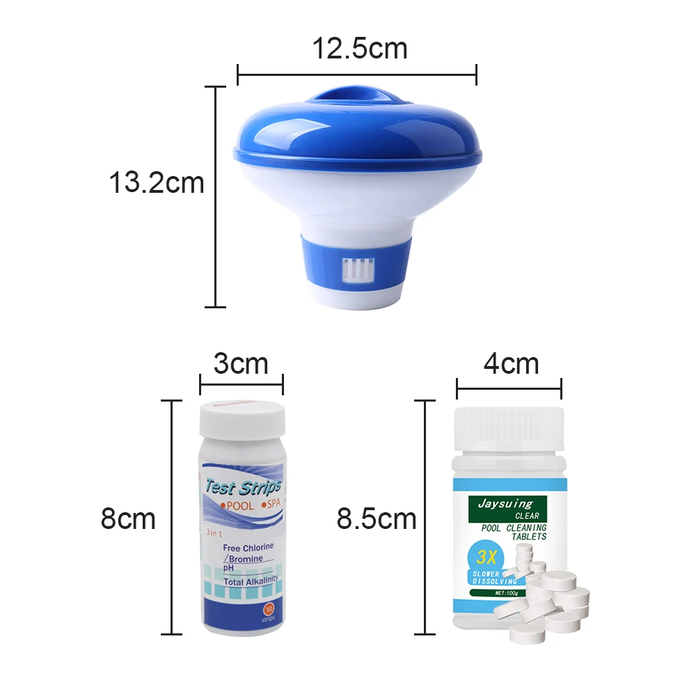 Pool Chlorine Tablets 100g/3.5oz Swimming Pool Effervescent Tablets Multifunctional Cleaning Tablets Swimming Pool Sanitizer Care Accessory